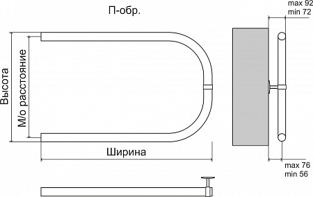 Эконом П-обр AISI 32х2 500х500 Полотенцесушитель  TERMINUS Екатеринбург - фото 3