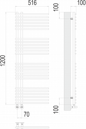 Астра П24 70х1200 Полотенцесушитель  TERMINUS Екатеринбург - фото 3