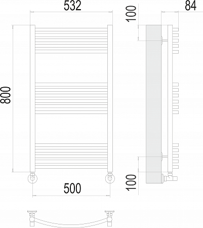 Классик П16 500х800 Полотенцесушитель  TERMINUS Екатеринбург - фото 3