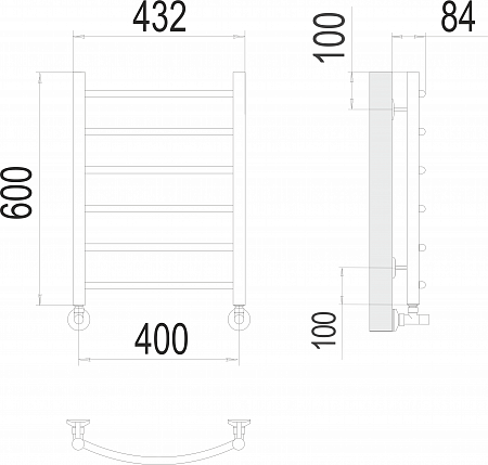 Классик П6 400х600 Полотенцесушитель  TERMINUS Екатеринбург - фото 3