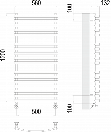 Капри П17 500х1200 Полотенцесушитель  TERMINUS Екатеринбург - фото 3