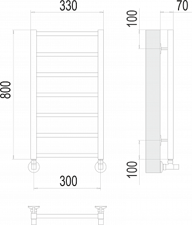 Контур П7 300х800 Полотенцесушитель  TERMINUS Екатеринбург - фото 3