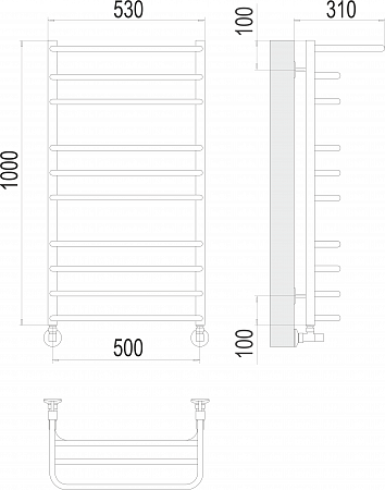 Арктур П10 500х1000 Полотенцесушитель  TERMINUS Екатеринбург - фото 3