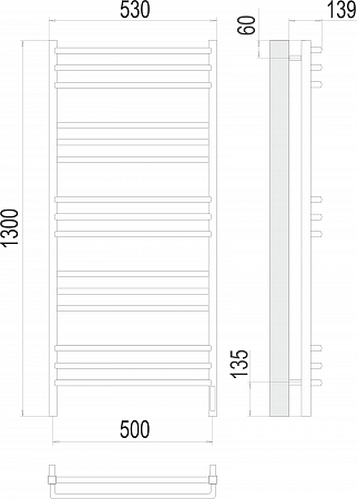 Соренто П15 500х1300 электро (sensor quick touch) Полотенцесушитель  TERMINUS Екатеринбург - фото 3