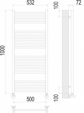 Аврора П20 500х1000 Полотенцесушитель  TERMINUS Екатеринбург - фото 3