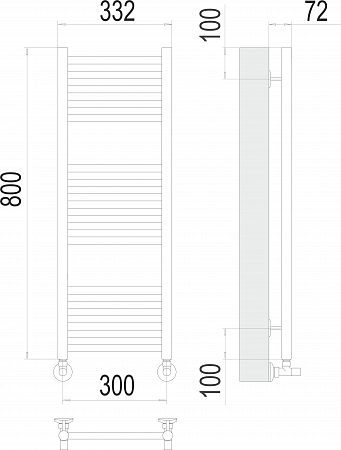 Аврора П16 300х800 Полотенцесушитель  TERMINUS Екатеринбург - фото 3