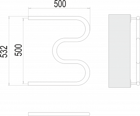 М-обр БШ 500х500 Полотенцесушитель  TERMINUS Екатеринбург - фото 3