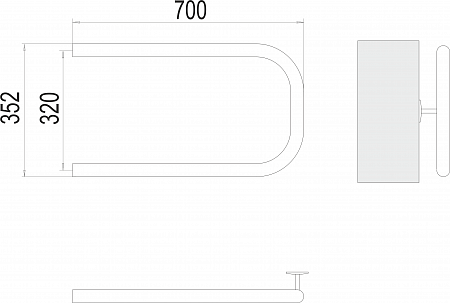 П-обр AISI 32х2 320х700 Полотенцесушитель  TERMINUS Екатеринбург - фото 3