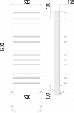 Виктория П22 500х1200 Полотенцесушитель  TERMINUS Екатеринбург - фото 3