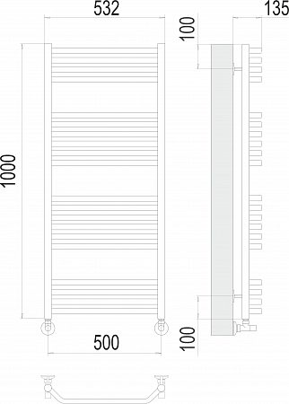 Виктория П20 500х1000 Полотенцесушитель  TERMINUS Екатеринбург - фото 3