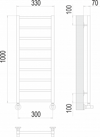 Контур П9 300х1000 Полотенцесушитель  TERMINUS Екатеринбург - фото 3