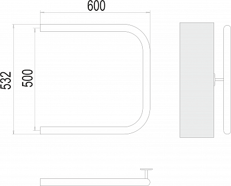 П-обр AISI 32х2 500х600 Полотенцесушитель  TERMINUS Екатеринбург - фото 3