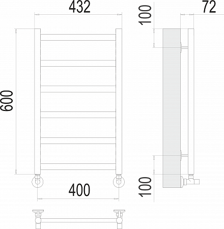 Аврора П6 400х600 Полотенцесушитель  TERMINUS Екатеринбург - фото 3