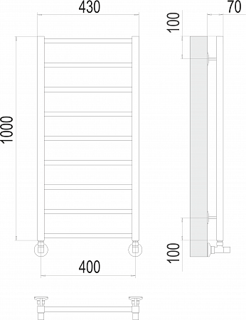 Контур П9 400х1000 Полотенцесушитель  TERMINUS Екатеринбург - фото 3