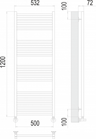 Аврора П22 500х1200 Полотенцесушитель  TERMINUS Екатеринбург - фото 3