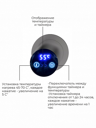 Аккорд П5 500х800 электро Полотенцесушитель TERMINUS Оружейная сталь Екатеринбург - фото 4